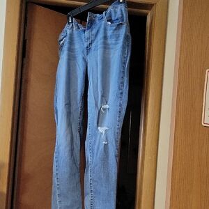 Stylish Blue Distressed Skinny Jeans